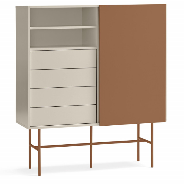 Comoda crem/maro din metal Nube Teulat