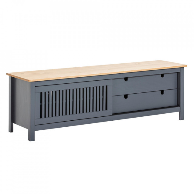Comoda TV gri antracit/maro din lemn 158 cm Bruna The Home Collection