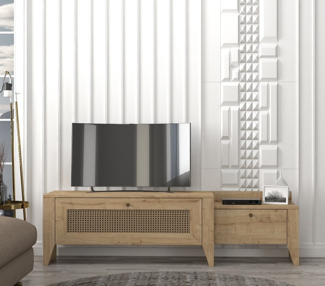 Comoda TV maro din lemn 180 cm Hazeran The Home Collection