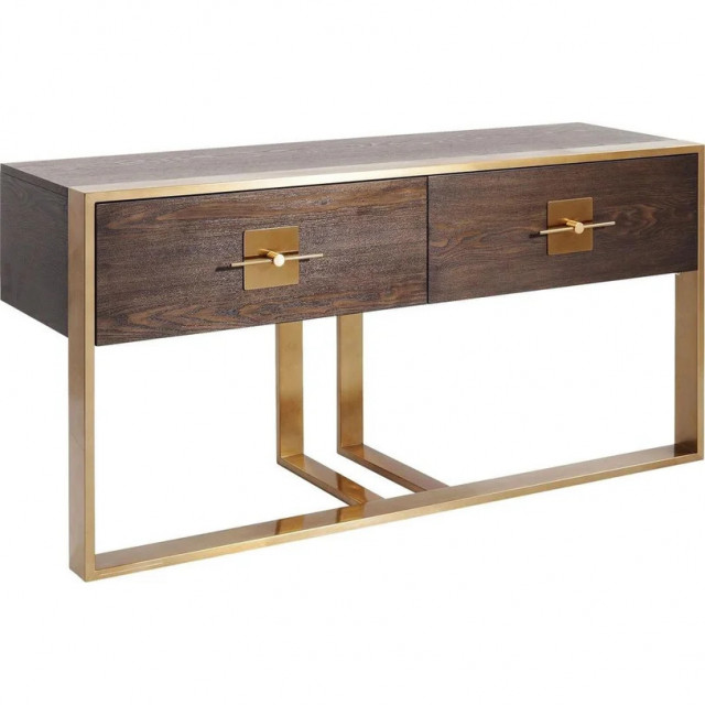 Consola maro/aurie din MDF si otel 150 cm Osaka Kare