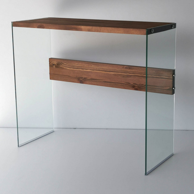 Consola transparenta/maro din lemn 91 cm Niagara The Home Collection