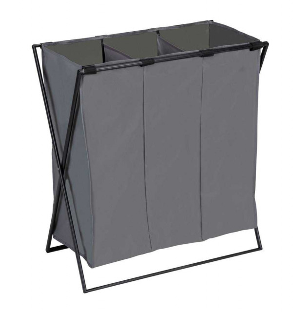 Cos de rufe gri/negru din fibre sintetice 48 L Hamper Trio Wenko