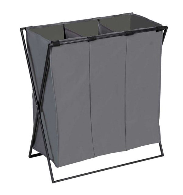 Cos de rufe gri/negru din poliester 48 L Hamper Trio Wenko