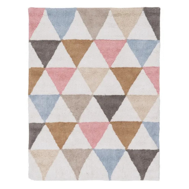 Covor dreptunghiular multicolor din bumbac 100x135 cm Geometrico The Home Collection