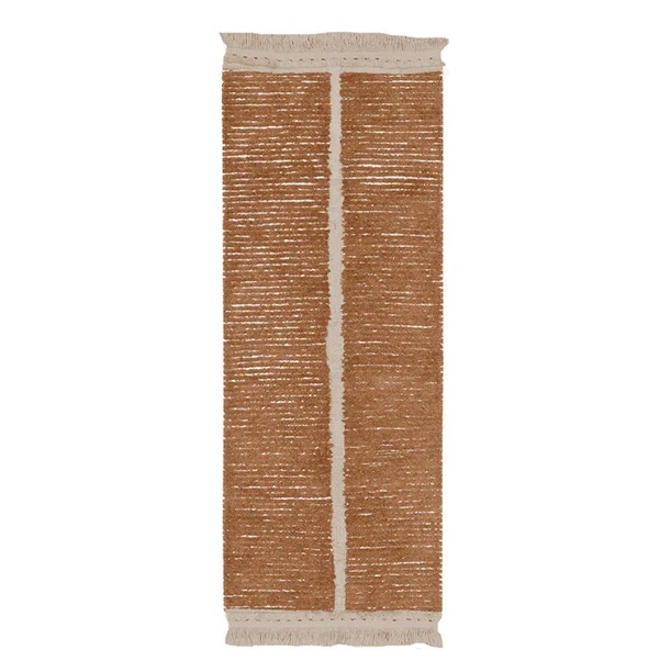 Covor maro/crem din bumbac 80x230 cm Duetto Reversible Lorena Canals
