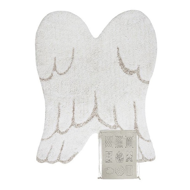 Covor pentru copii ivoriu/gri perlat din bumbac 75x100 cm Mini Wings Lorena Canals