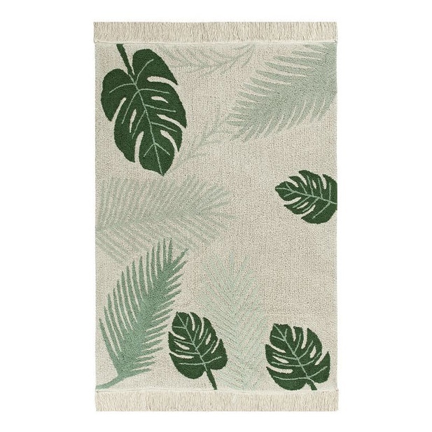 Covor pentru copii verde/crem din bumbac 140x200 cm Tropical Lorena Canals