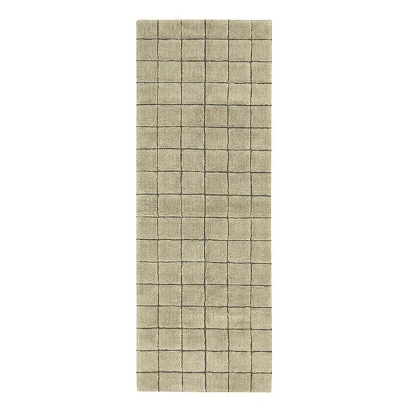 Covor verde muschi/gri din fibre naturale 80x230 cm Mosaic Lorena Canals