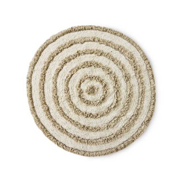 Covoras pentru baie crem din bumbac 120 cm Valma HKliving