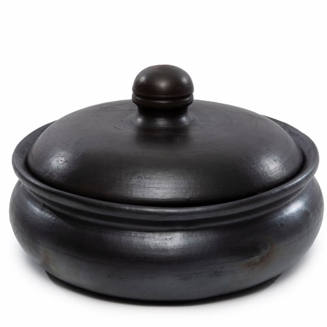 Cratita neagra din teracota 14x18 cm Curry Bazar Bizar