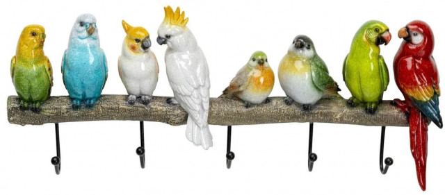 Cuier multicolor din metal Exotic Birds Kare