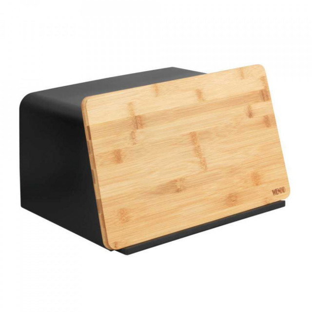 Cutie pentru paine neagra/maro din plastic Kubo Wenko