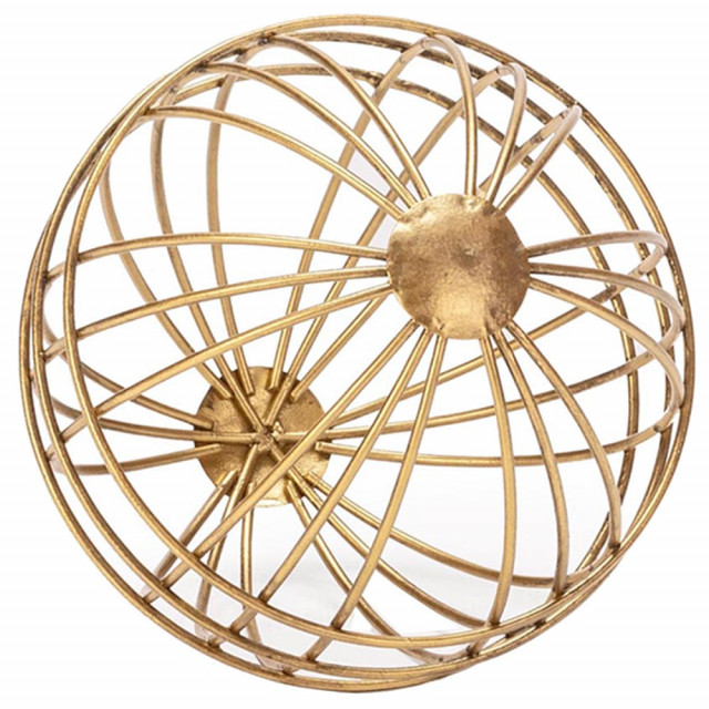 Decoratiune aurie din metal 12 cm Round Thai Natura