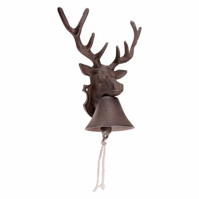 Decoratiune clopotel maro din fonta 27 cm Deer Esschert Design