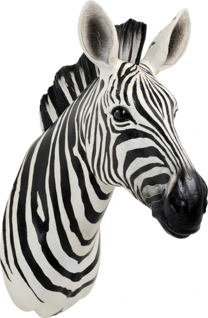 Decoratiune de perete alba/neagra din fibre sintetice 58x79 cm Zebra Kare