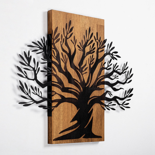 Decoratiune de perete maro/neagra din lemn 58x67 cm Monumental Tree The Home Collection