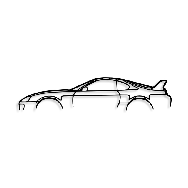 Decoratiune de perete neagra din metal 15x70 cm Toyota Silhouette The Home Collection