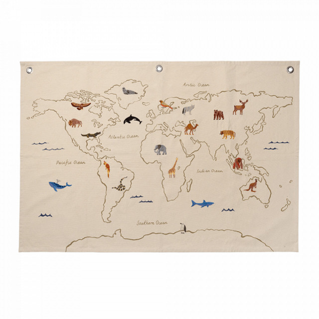 Decoratiune de perete pentru copii din bumbac 80x120 cm World Ferm Living