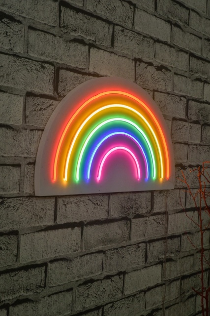 Decoratiune luminoasa de perete multicolora din neon Sya The Home Collection