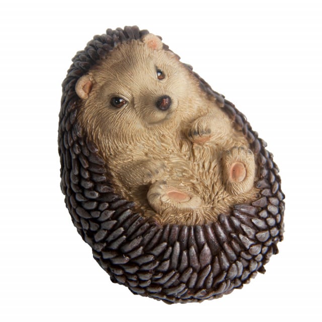 Decoratiune maro din fibre sintetice 6 cm Hedgehog On Back Esschert Design