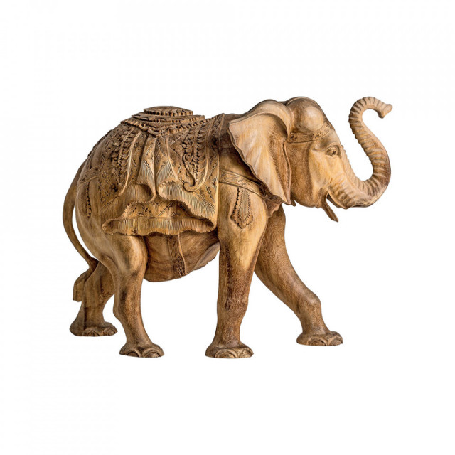 Decoratiune maro din lemn 53 cm Elephant Vical Home