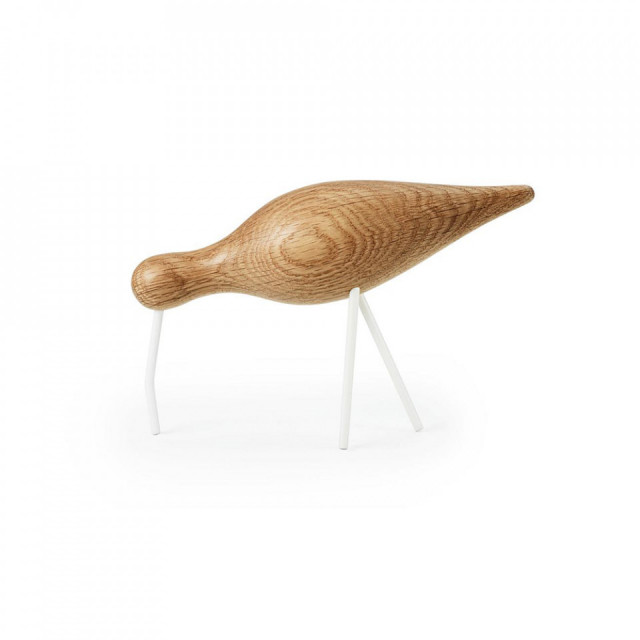 Decoratiune maro din lemn de stejar si otel 14 cm Shorebird Normann Copenhagen