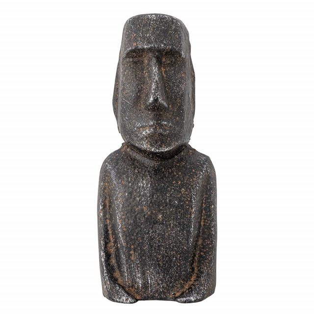Decoratiune neagra din metal 12 cm Moai Deco Bloomingville