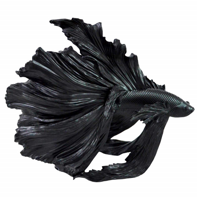 Decoratiune neagra din plastic 36 cm Fish The Home Collection