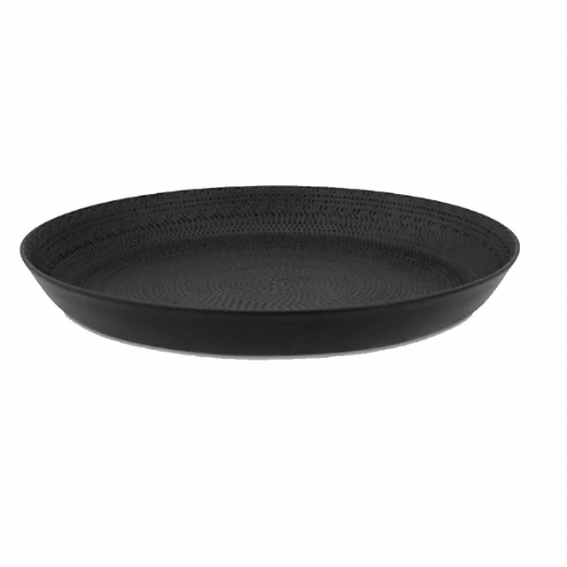 Farfurie adanca neagra din metal 18 cm Relievo Vtwonen