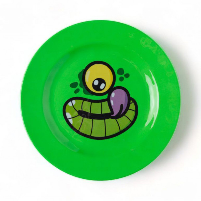 Farfurie verde din plastic 28 cm "Monsters" Gino Seletti