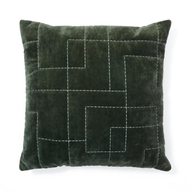 Fata de perna verde din catifea 45x45 cm Prila Kave Home