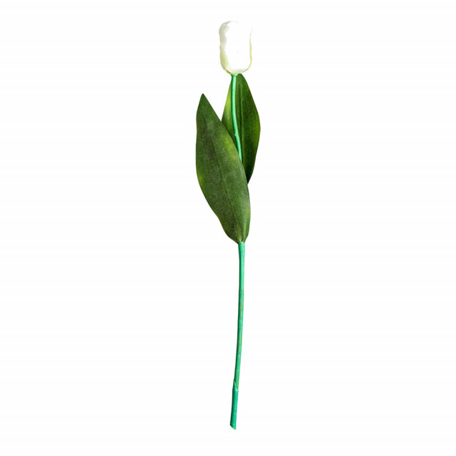 Floare artificiala alba/verde din poliester 64 cm Tulipan Vical Home