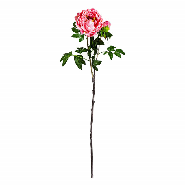 Floare artificiala roz/verde din plastic 98 cm Peonia Vical Home