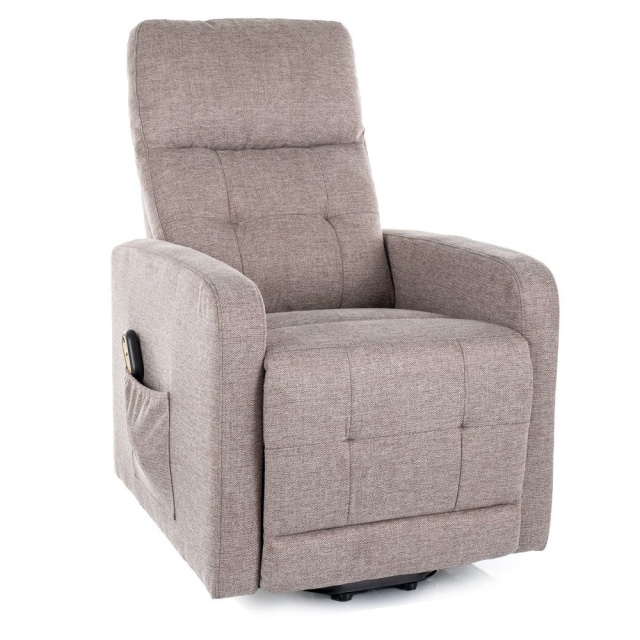 Fotoliu recliner bej din textil Otus II The Home Collection