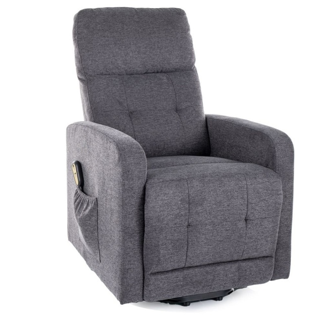 Fotoliu recliner gri inchis din textil Otus II The Home Collection