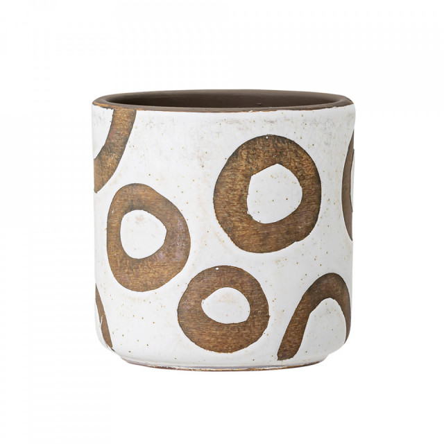Ghiveci decorativ maro/alb din teracota 12 cm Avo Bloomingville