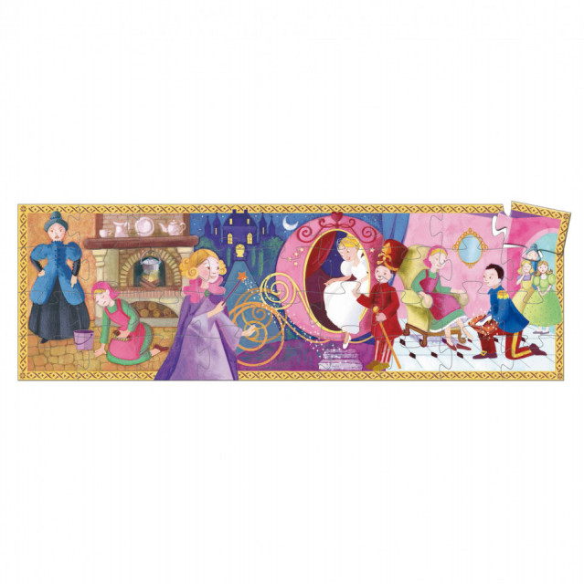Joc tip puzzle multicolor din carton Cinderella Djeco