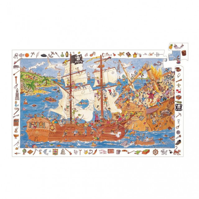 Joc tip puzzle multicolor din carton Pirates Djeco