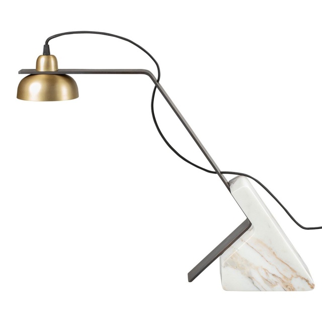 Lampa birou alba din marmura 47 cm Jazz Versmissen