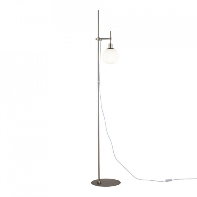 Lampadar ajustabil argintiu/alb din metal si sticla 155 cm Erich Maytoni