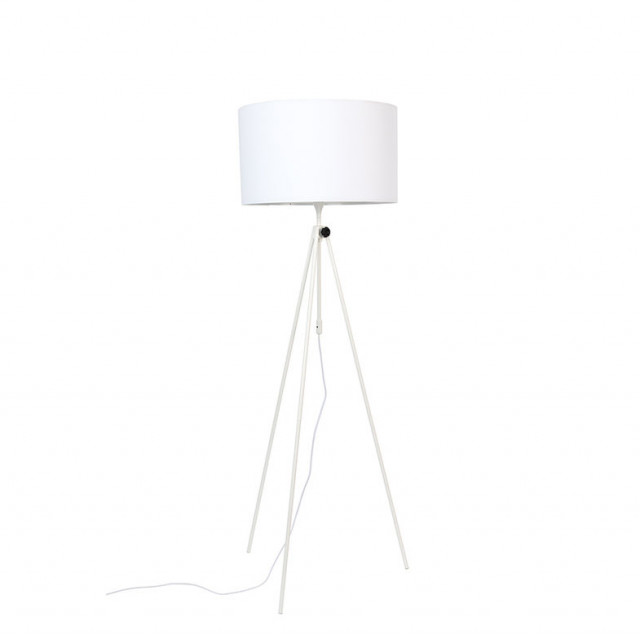 Lampadar alb din bumbac si metal 181 cm Lesley White Zuiver
