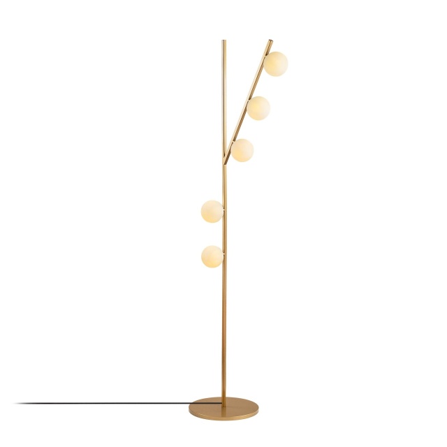 Lampadar auriu/alb din metal cu 5 becuri 167 cm Domino The Home Collection