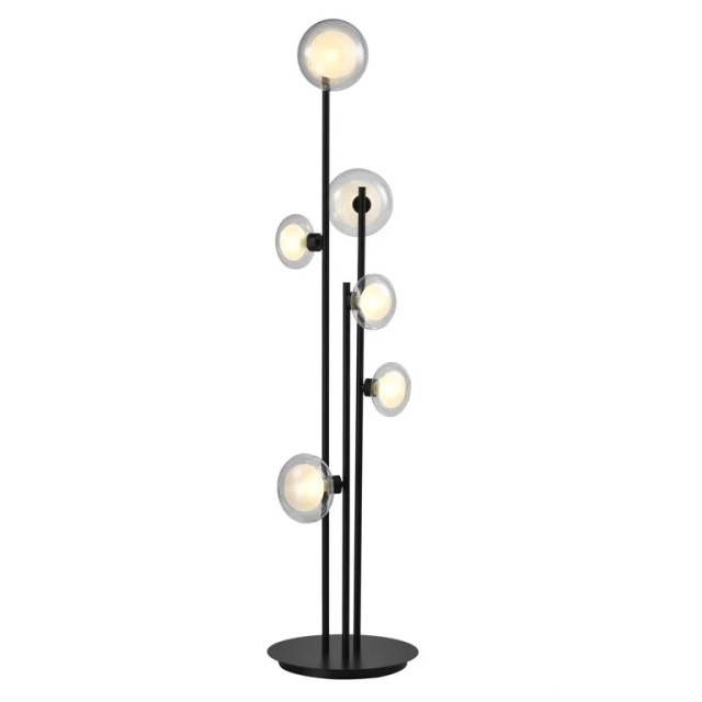 Lampadar negru din metal cu 6 becuri 140 cm Luva Richmond Interiors