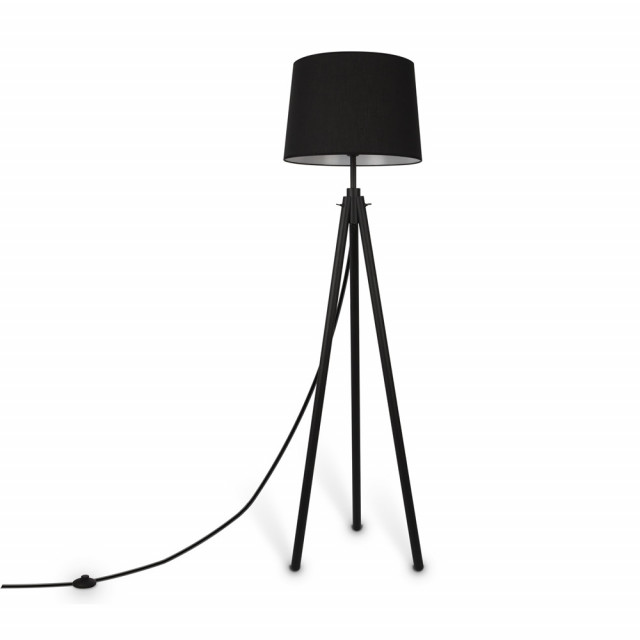 Lampadar negru din metal si material textil 162 cm Calvin Maytoni