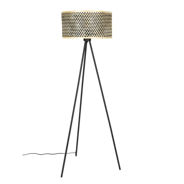 Lampadar negru/maro din bambus 146 cm Isla The Home Collection