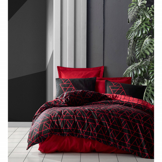 Lenjerie pat rosie/neagra din textil Shadow The Home Collection
