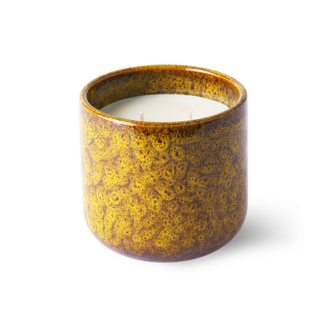 Lumanare parfumata cu suport galben din ceramica 10 cm Cocktails in Manhattan HKliving