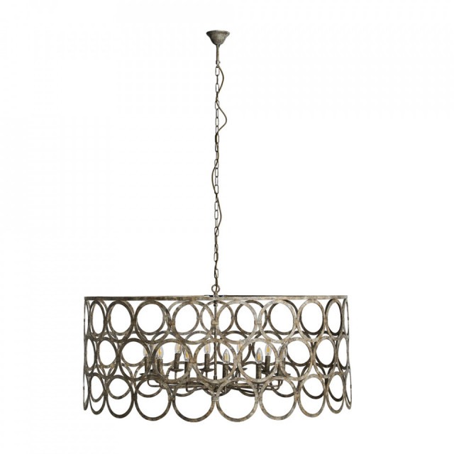Lustra argintie din metal cu 12 becuri Vania Vical Home