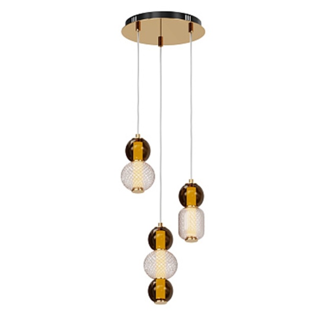 Lustra aurie din metal cu LED Drop 3 Maytoni