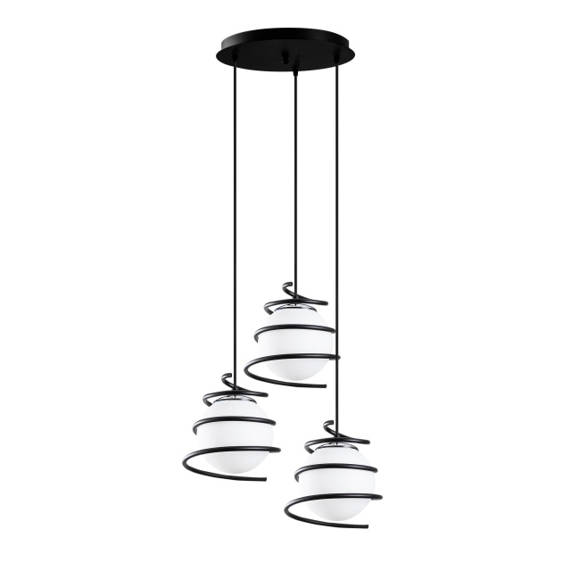 Lustra neagra/alba din metal cu 3 becuri Elegance The Home Collection